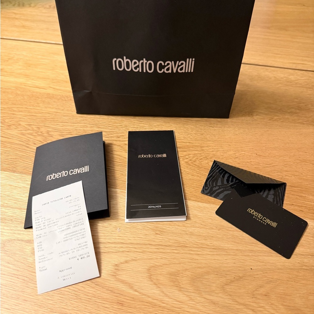 Roberto Cavalli Snake Black Rectangular Sunglasses - image 2